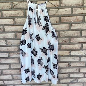 Flowered chiffon party dress